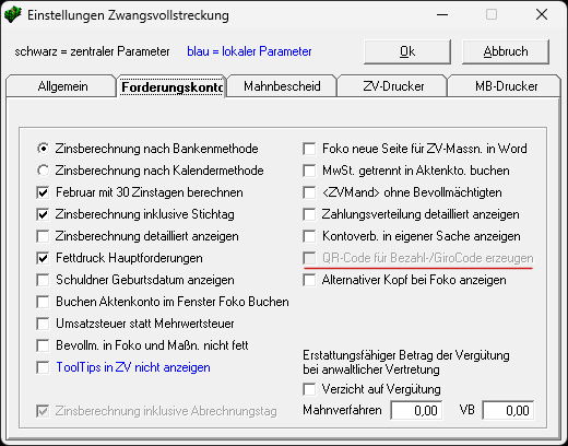 Nicht erreichbare Einstellung. Qr codeausgegraut