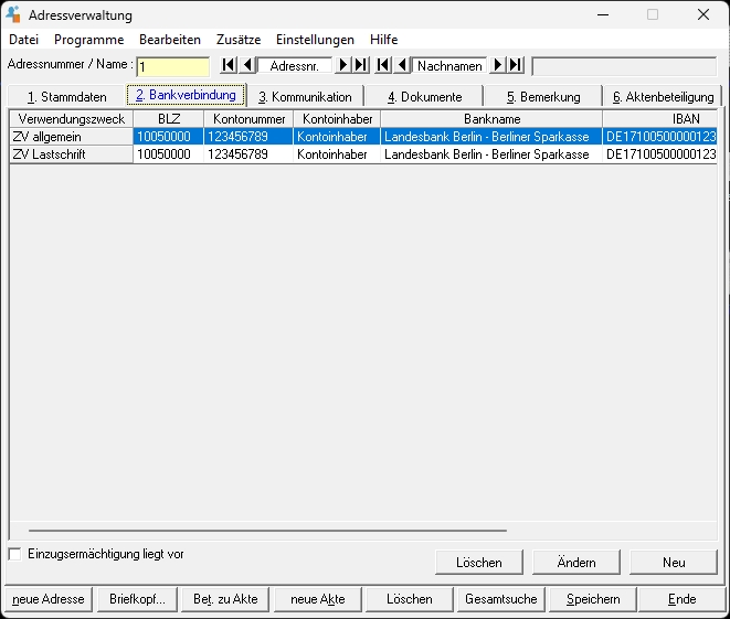 Die korrekten Eintragungen. Zv konten