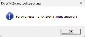Hinweis bei fehlenden Stammdaten. Hinweis stammdaten fehlen