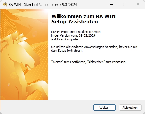 Willkommenshinweis. Installation willkommen