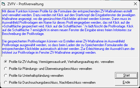 Profilverwaltung Zvm zvfv verwaltg formularprofile